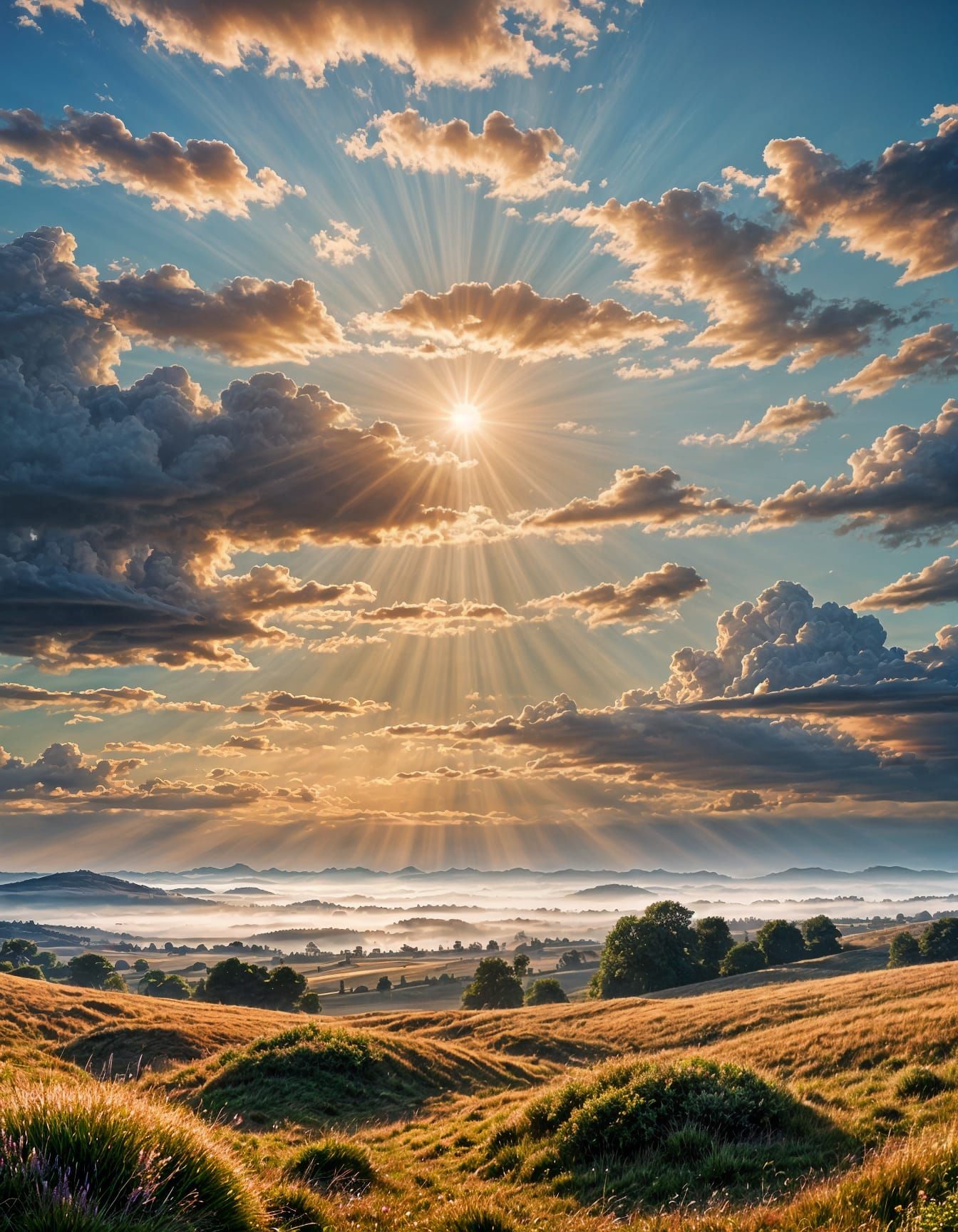 Glorious Late Summer Sunrise in Hyperrealism