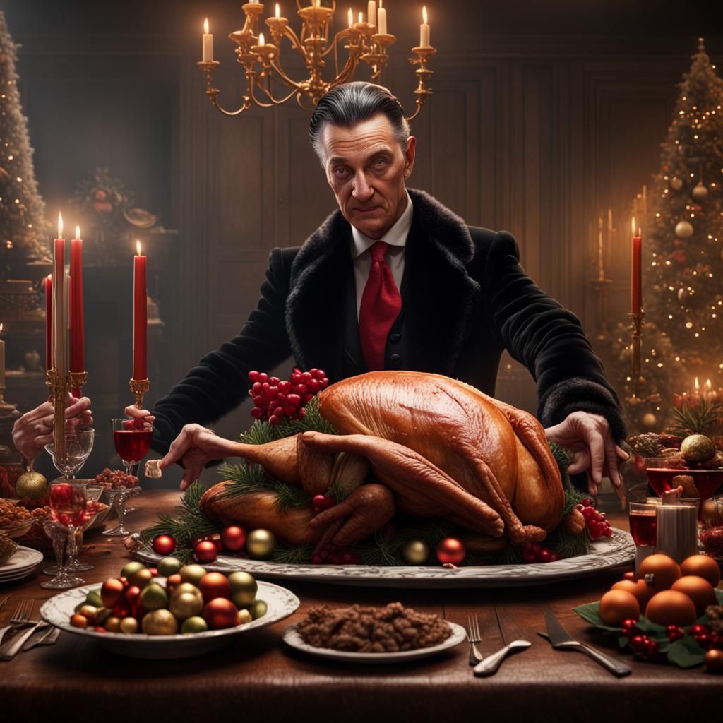 Christmas Feast with Morticia Addams