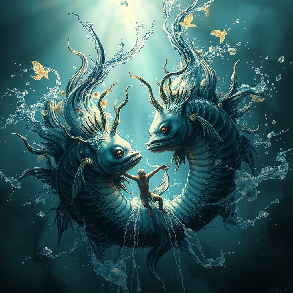 Epic Cinematic Pisces Scene in Digital Matte Painting