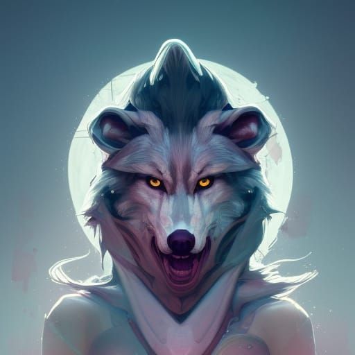Detailed Werewolf Portrait under Moonlight