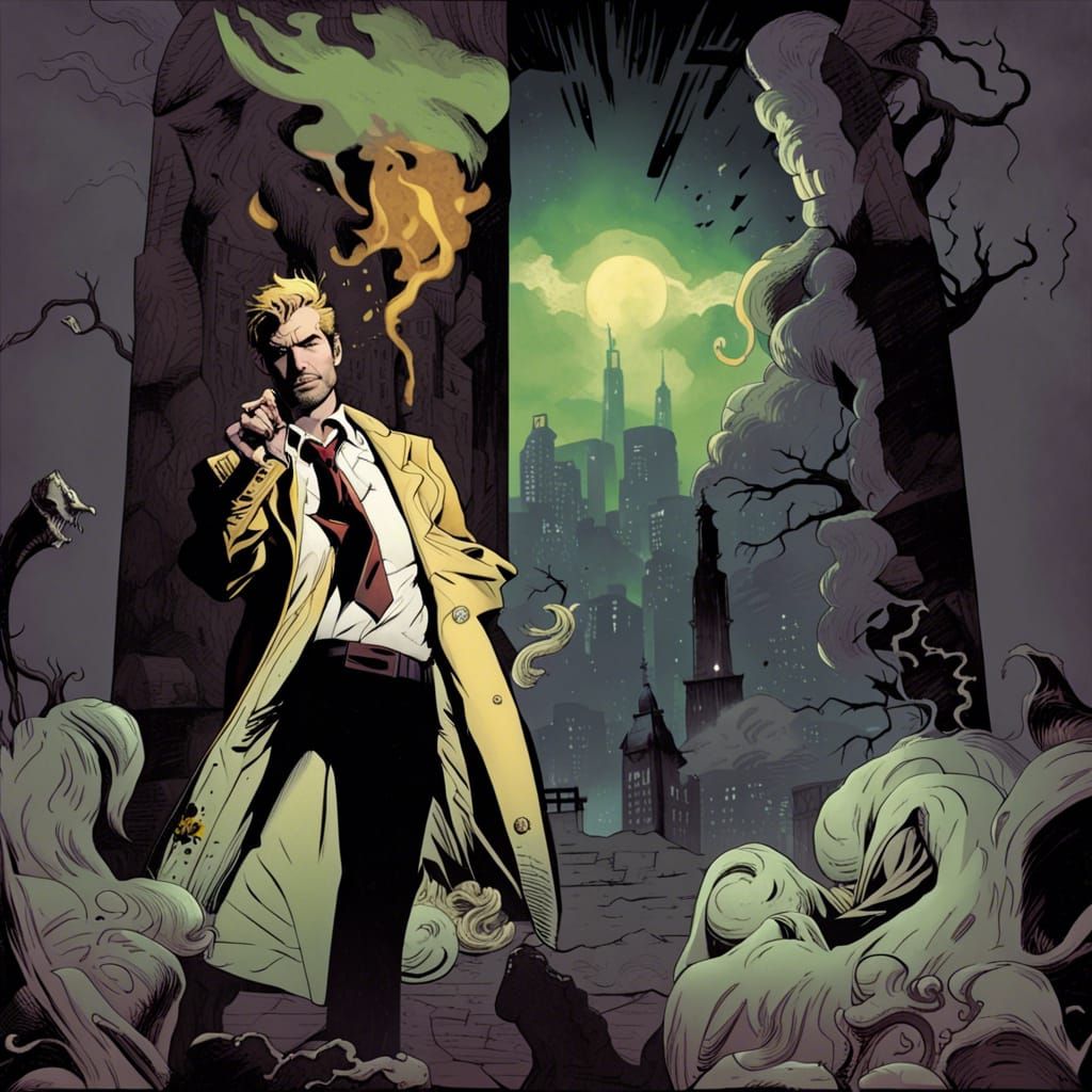 John Constantine: Occult Detective in Dark Fantasy Style
