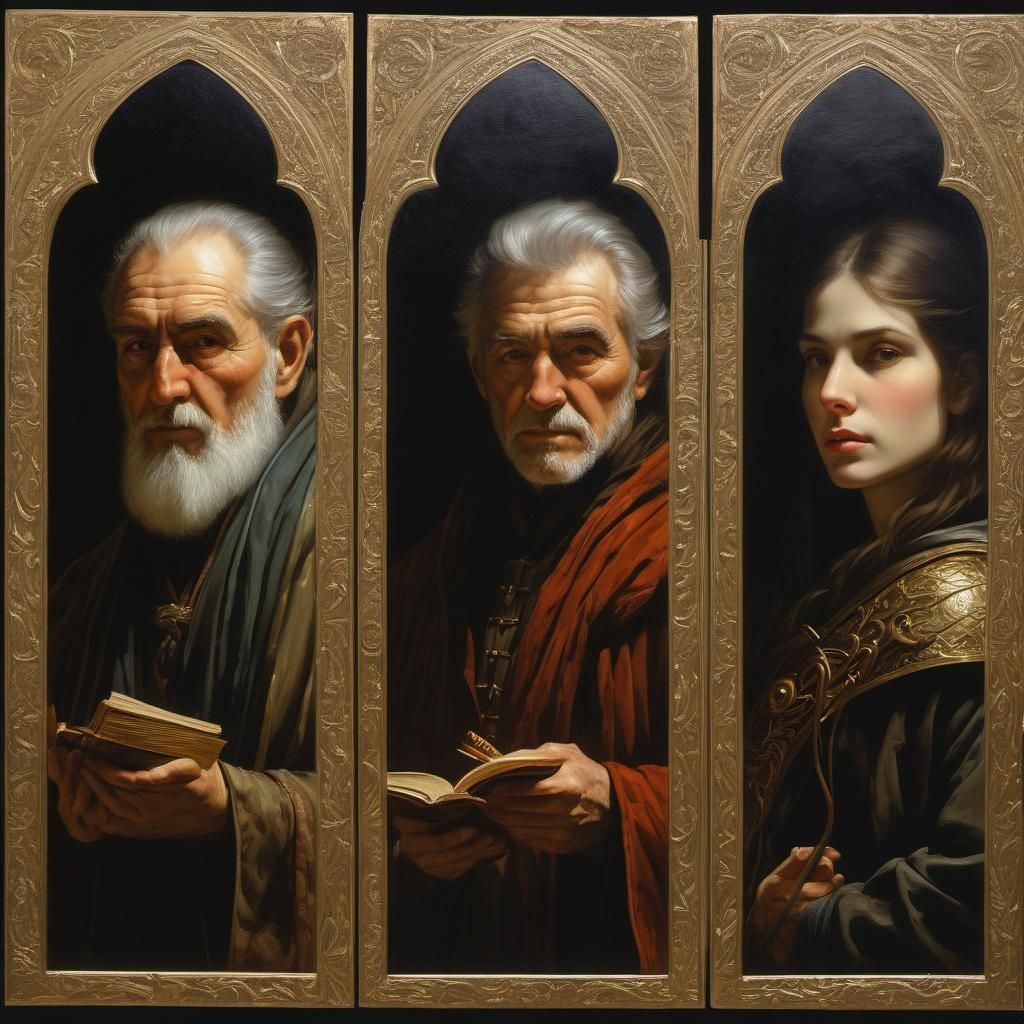 Magical Wizards in Dramatic Oil Painting Style