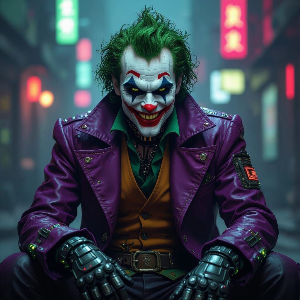 The Joker as a 'Jack Sparrow' style cyber-pirate, very aloof...