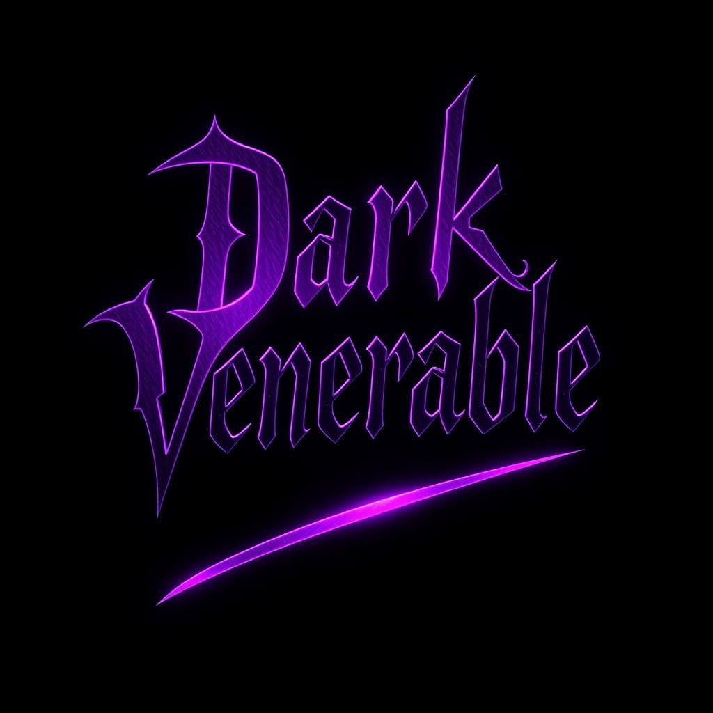 Dark Venerable Text in Gothic Style with Neon Accents