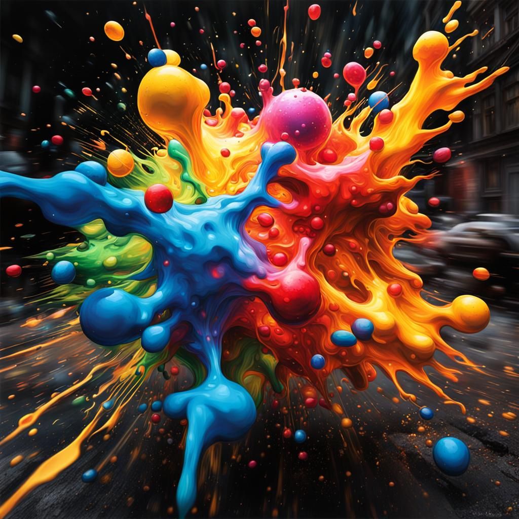 Molecular Collision Creates Light Graffiti Splash Art