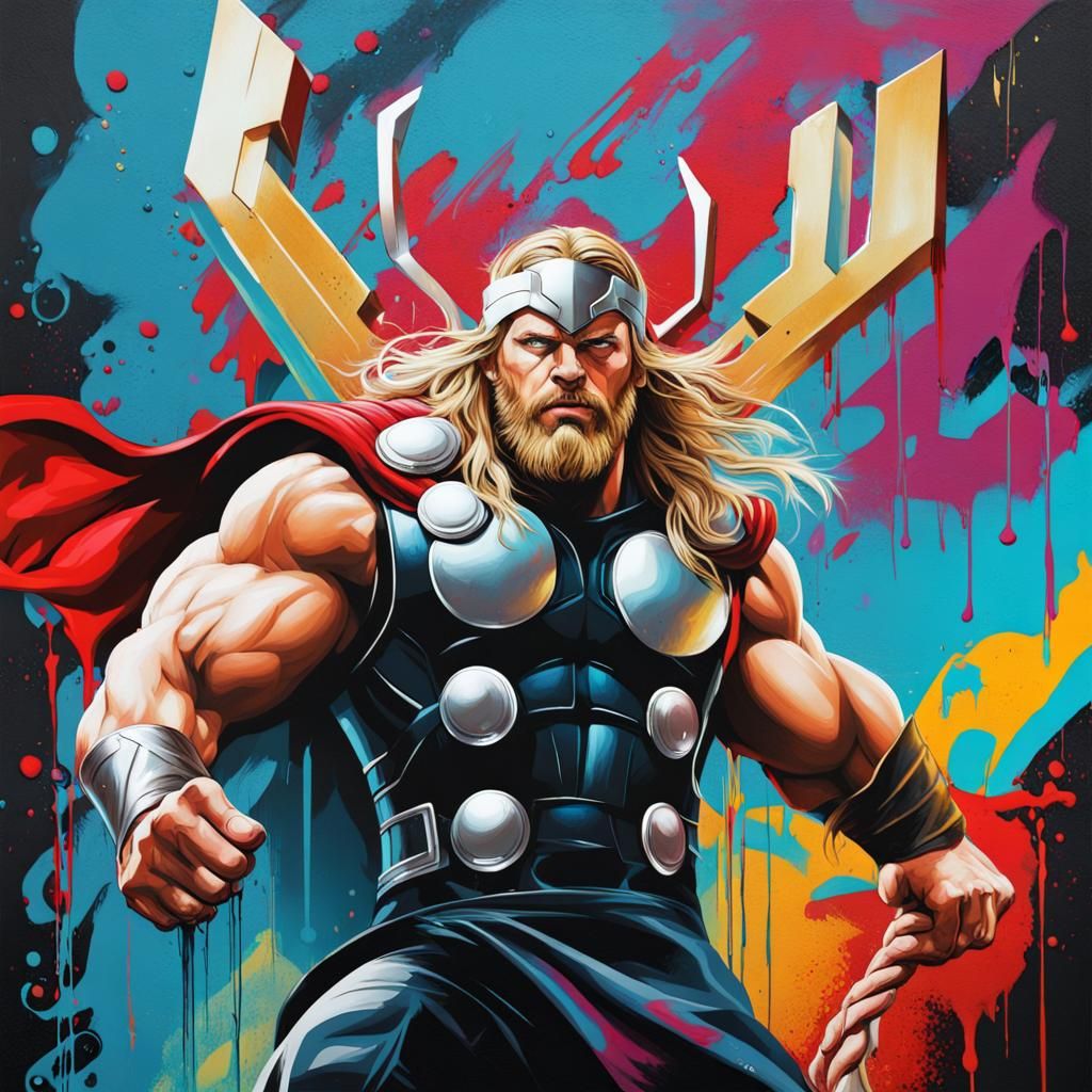 Thor Graffiti Art in Ultra Quality