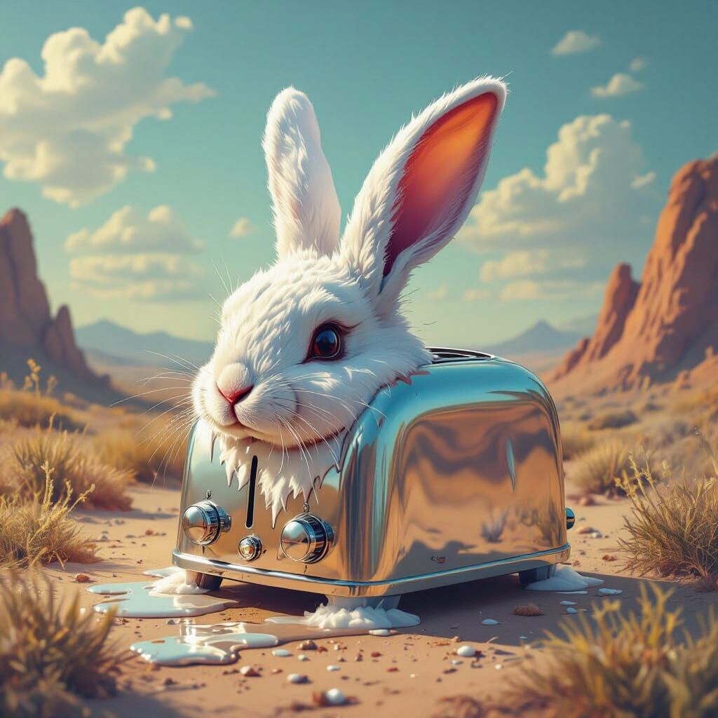 Melting Toaster Rabbit in Dreamscape Style