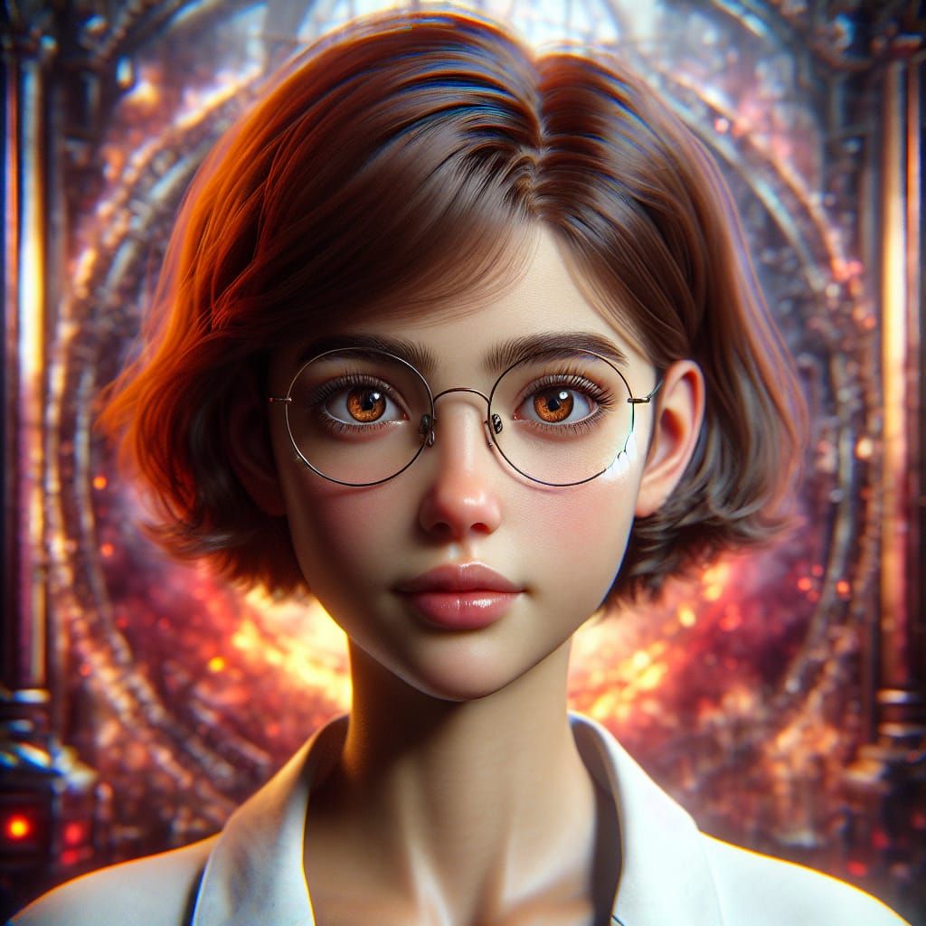 Young Girl with Glasses in Fantasy Concept Art