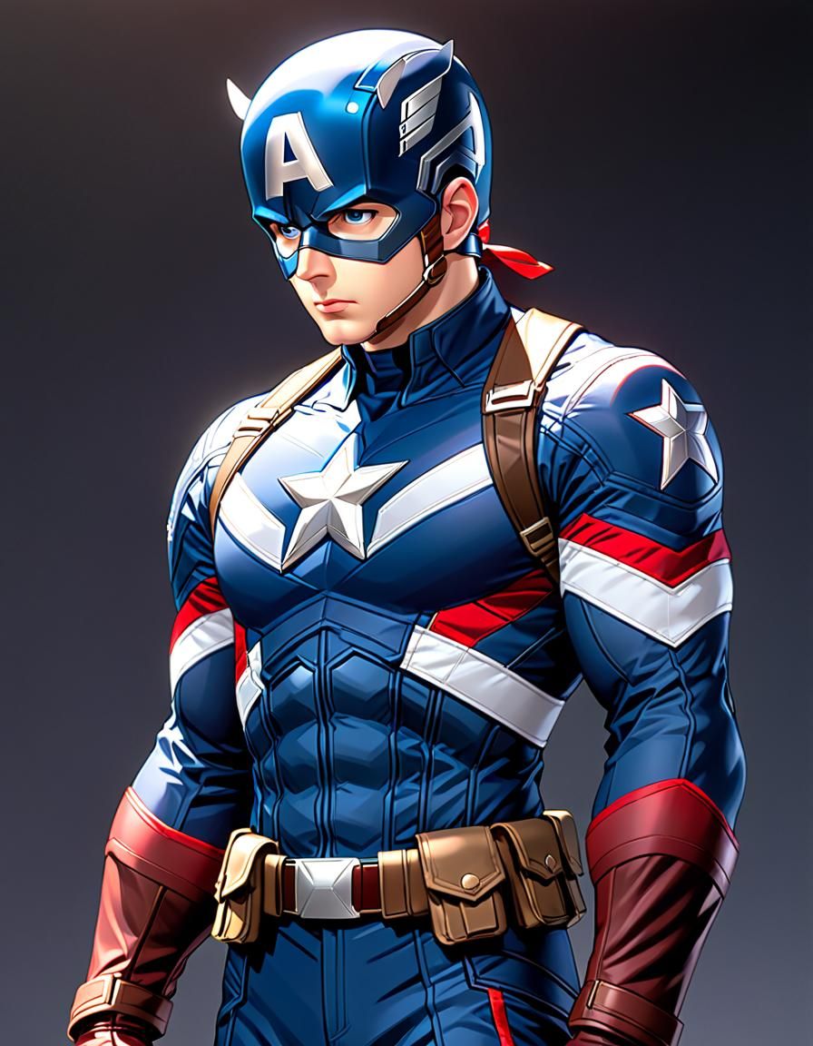 Captain America as Manga Superhero