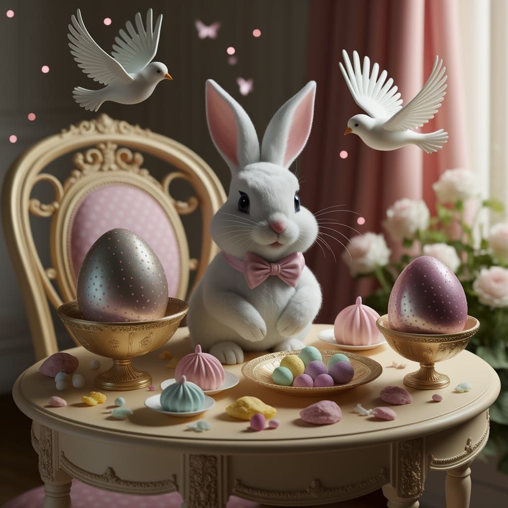 Whimsical Easter Wonderland in Pastel Hues