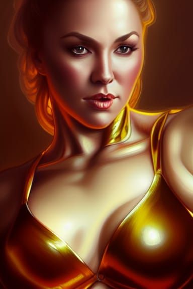 Fantasy Female Bodybuilder: Digital Art, Cinematic Lighting