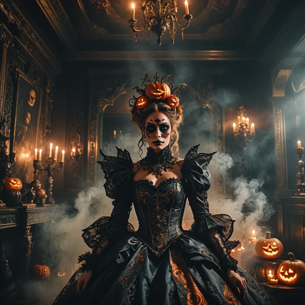 Dark Fantasy Halloween Costume Portrait in 8K
