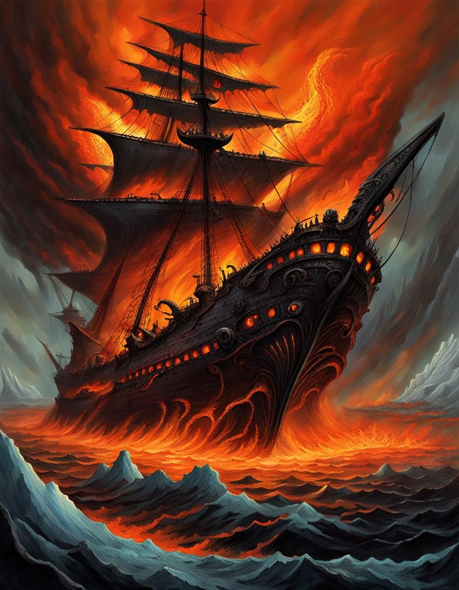 Demonic Pirate Ship Breaks Through Arctic Ice