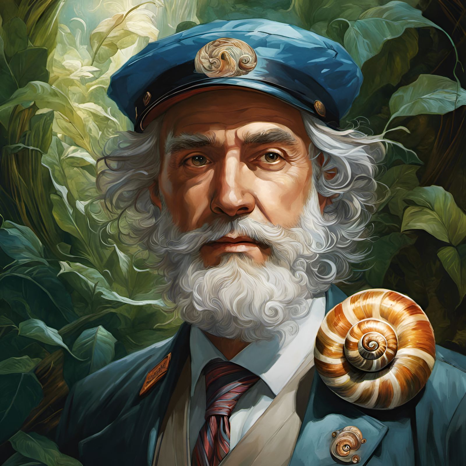 Snail Mailman Portrait in Renaissance Style