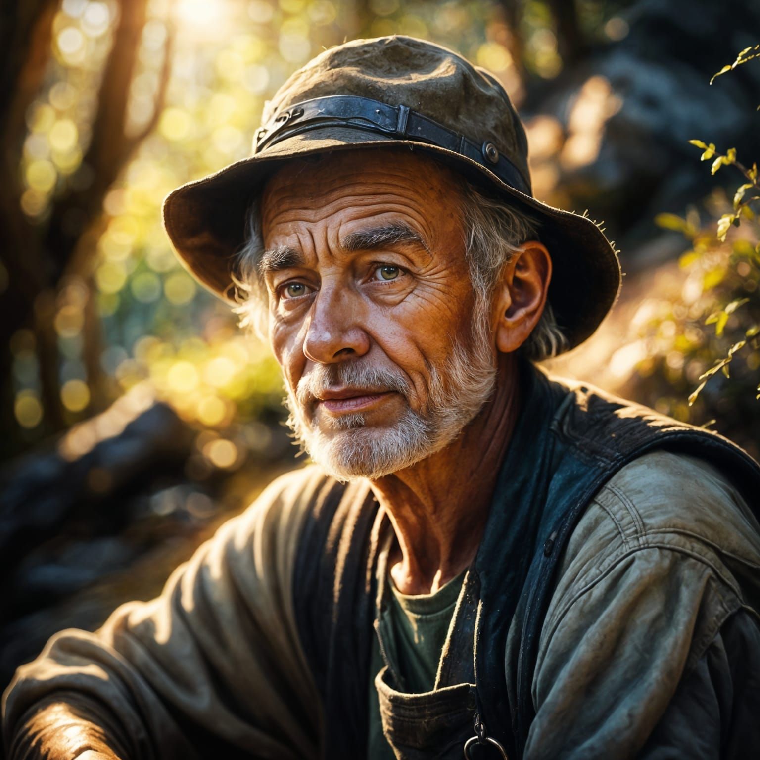 Dramatic Oil Sketch Portrait in Mountain Setting