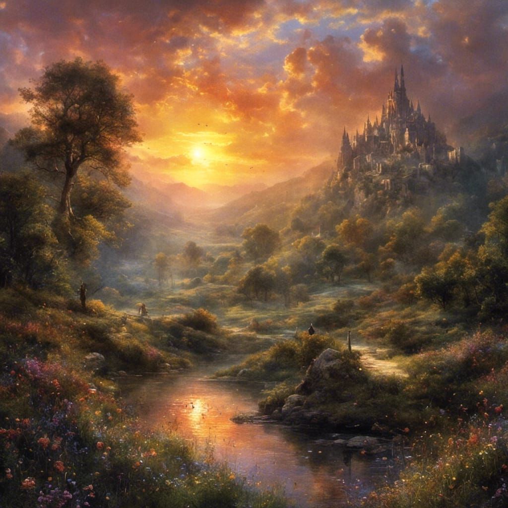 Fantasy Sunset in Dreamy Light