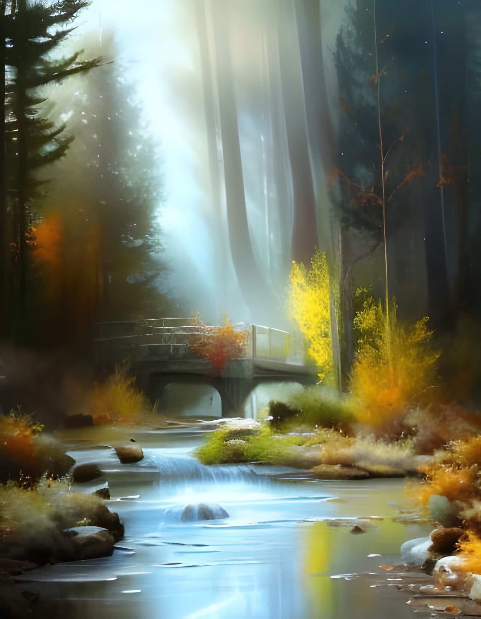 Handsome Elf in Fairytale Autumn Forest