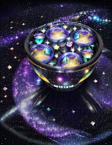 Galactic Abstract View in Impasto Style