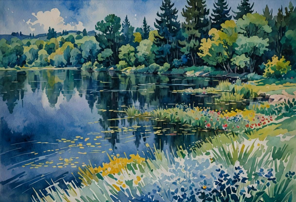 Impasto Gouache Painting in Impressionist Style