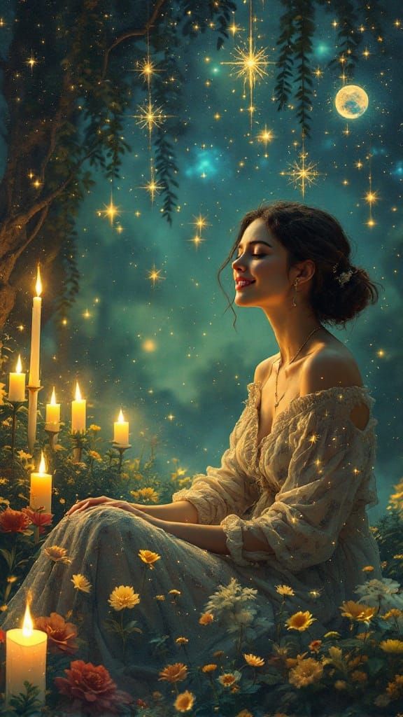 Whispers of Wonder in Starry Garden Sanctuary