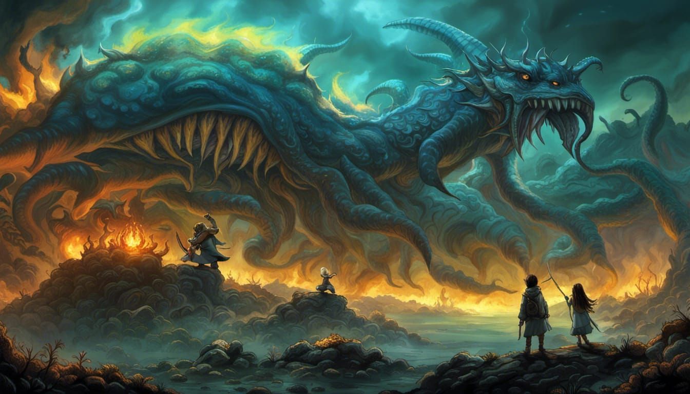 Fantastical Meadow Menagerie in Iridescent Ink