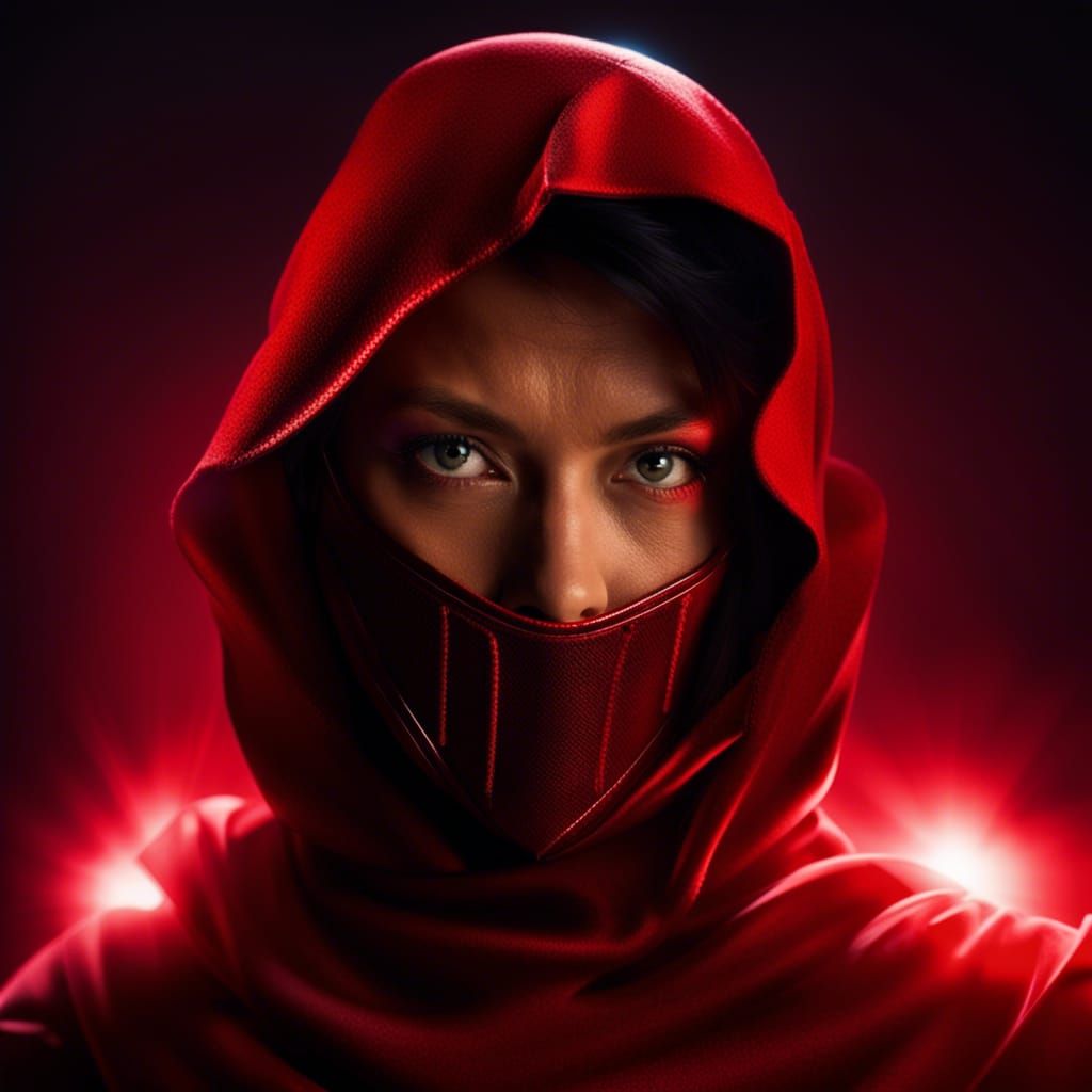 Red Energy Superheroine Portrait