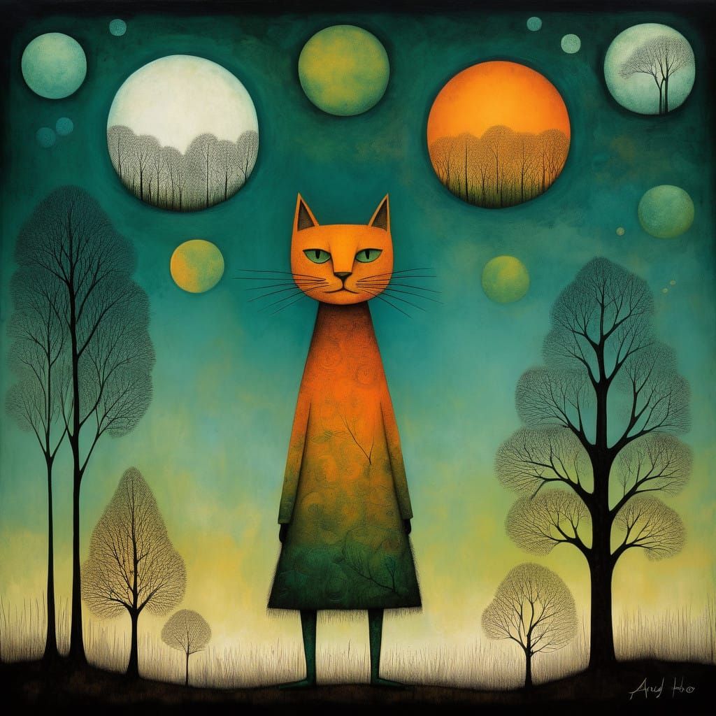 Tormented Expressionist Landscape in Vibrant Colors