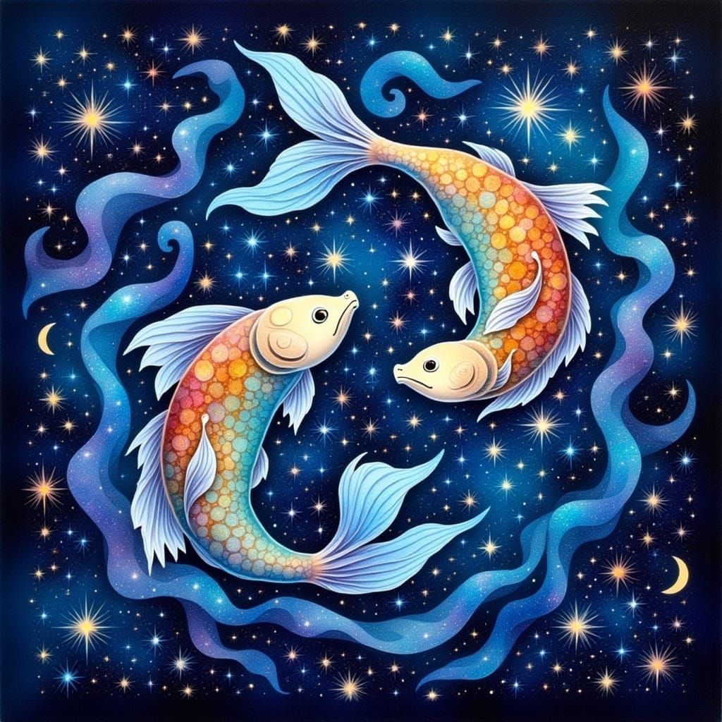 Pisces Constellation in Surreal Dreamscape