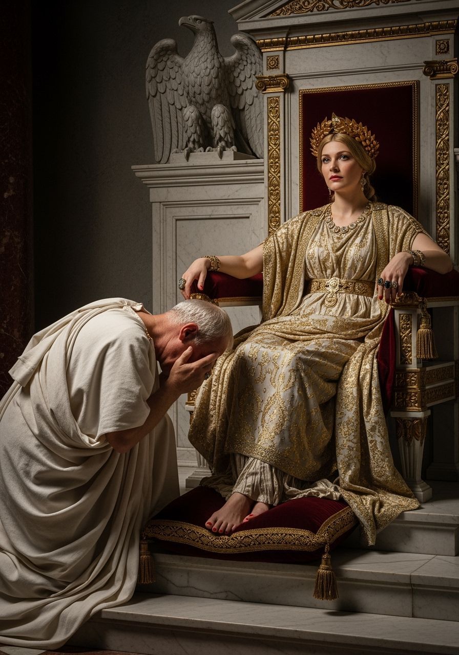 Empress Messalina on a Marble and Gold Throne