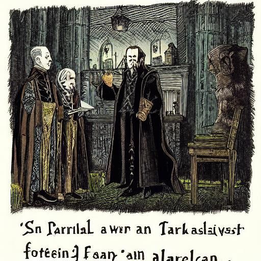 Magic Duel in Dark Academia Fantasy Forest