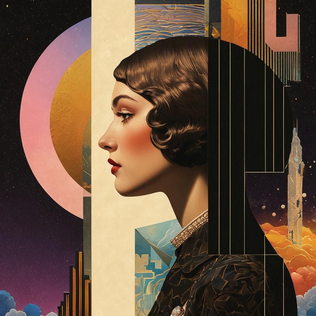 Surreal Art Deco Carte-de-Visite in Vibrant Colors