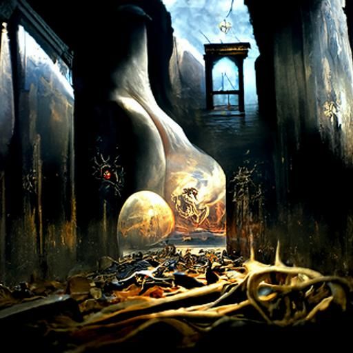 Sinister Liminal Space Backrooms in Surreal Style