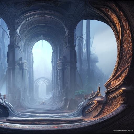 Impressive Optical Illusion in Detailed Matte Painting
