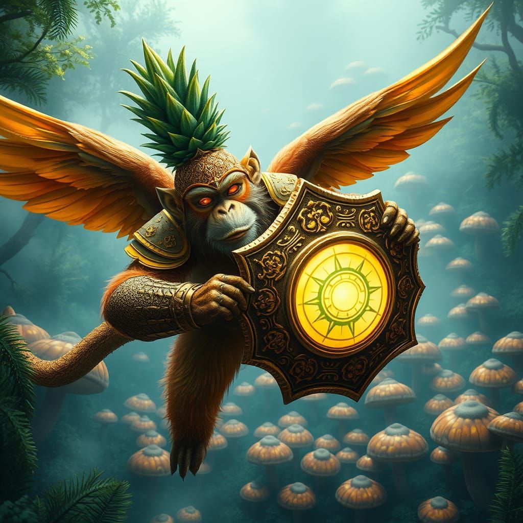 Majestic Pineapple Monkey Warrior Battles Mushroom Army in L...