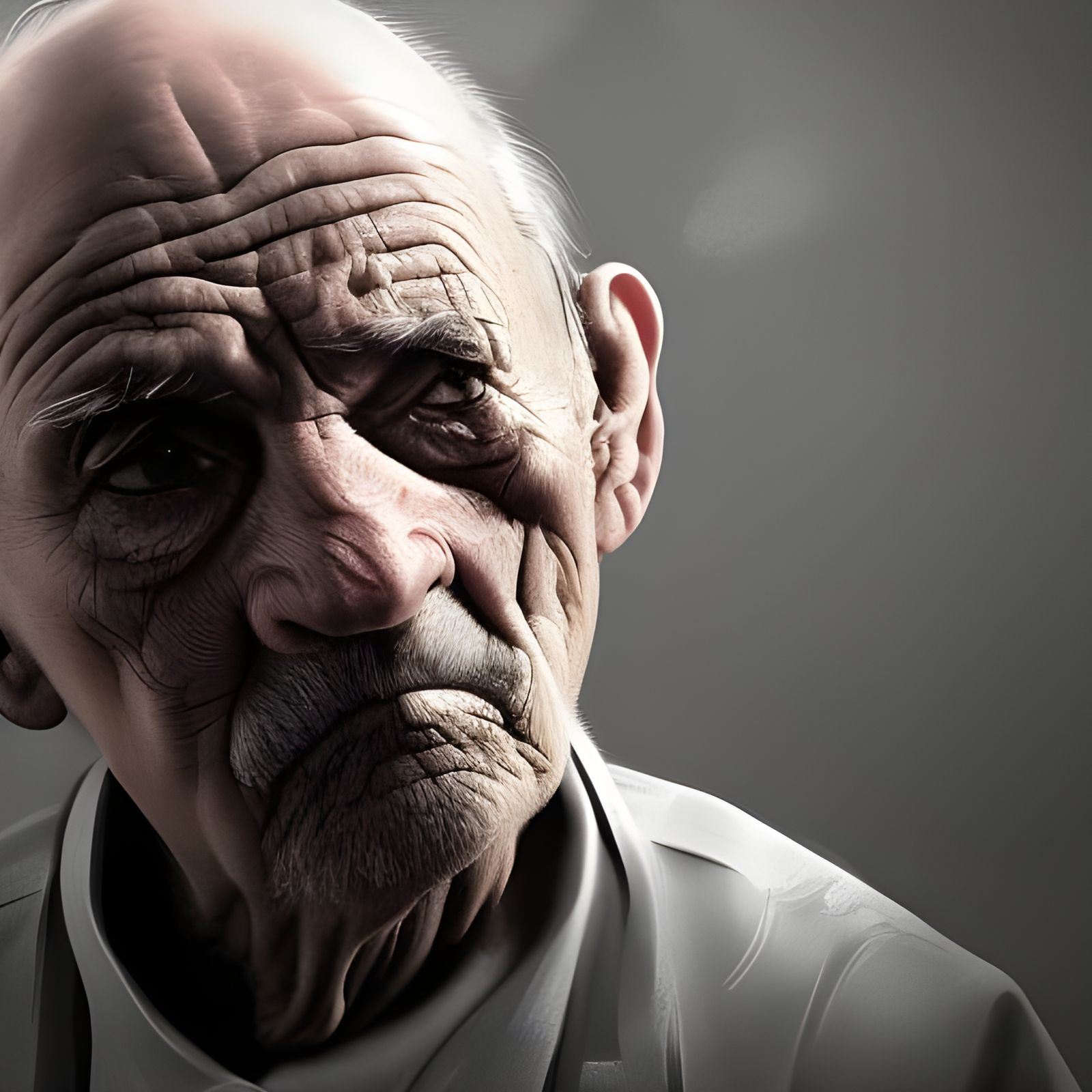 Intricate Portrait of Old Man in Hyperrealistic Style