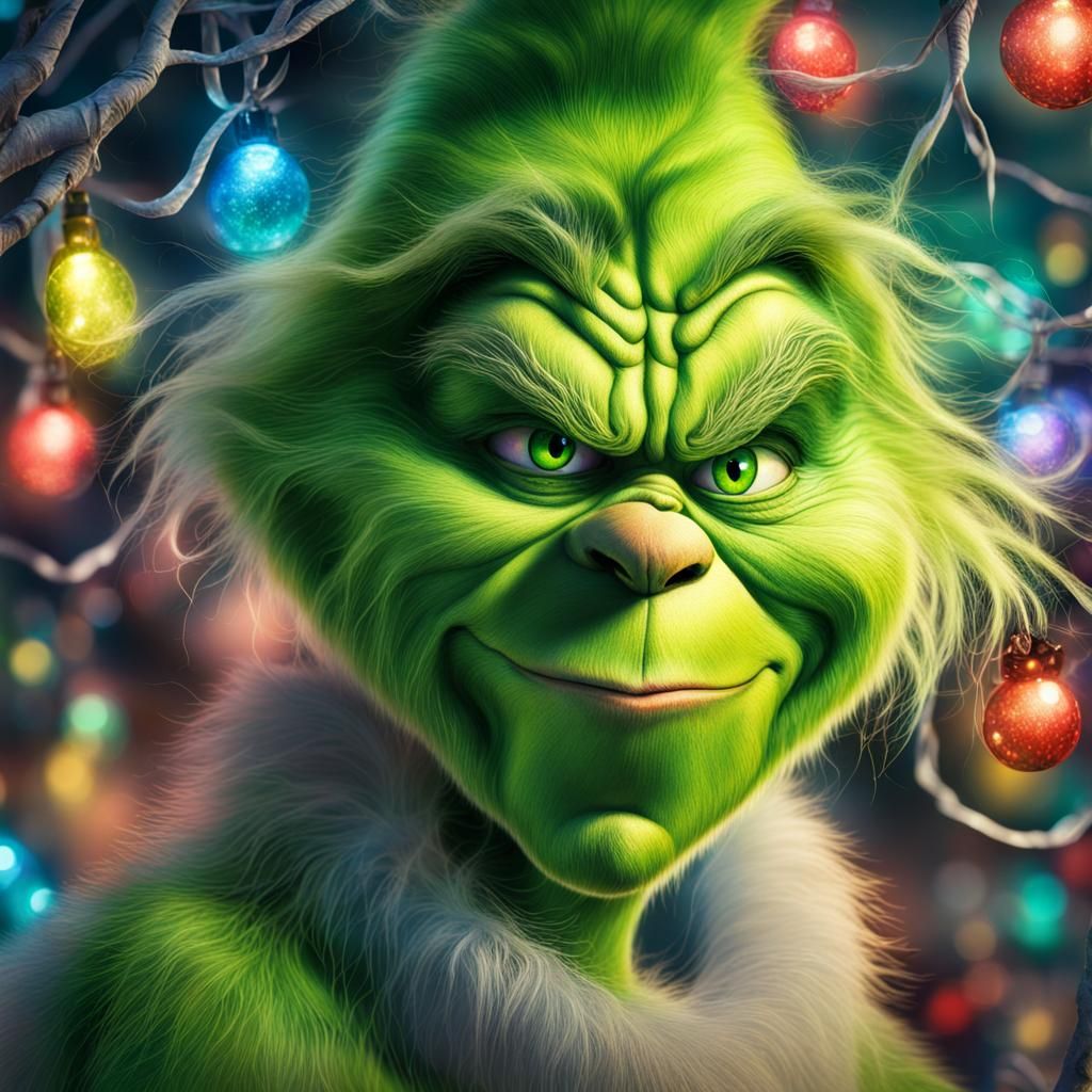 Spooky Grinch Christmas with Holographic Illustration