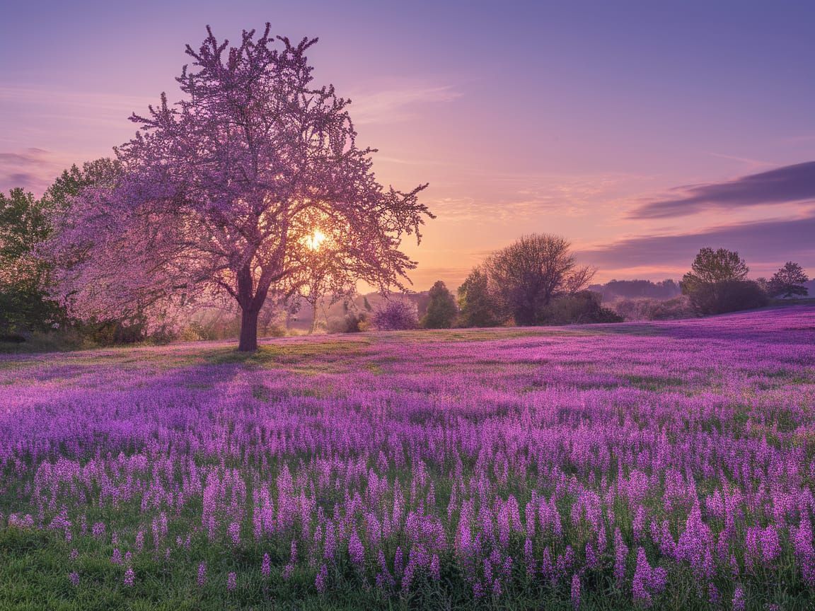 Blossoming Spring Landscapes in Vibrant Colors