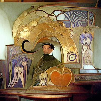 Ambrogio Lorenzetti in Art Nouveau Style
