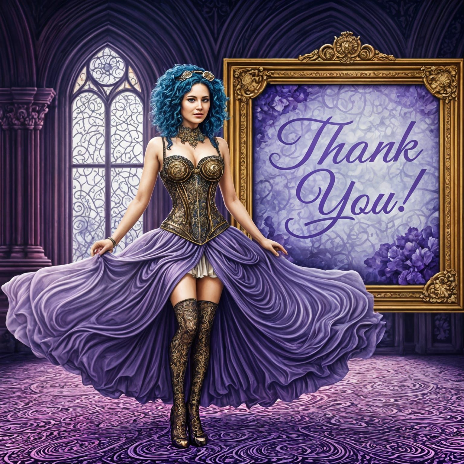 Steampunk Princess in Luxurious Lavish Setting