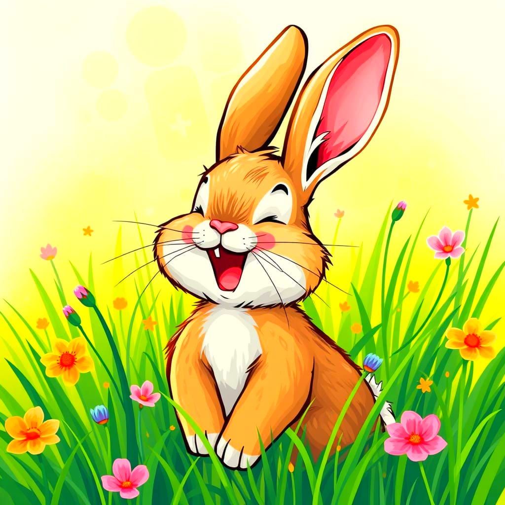 Laughing Bunny AI Generated Image