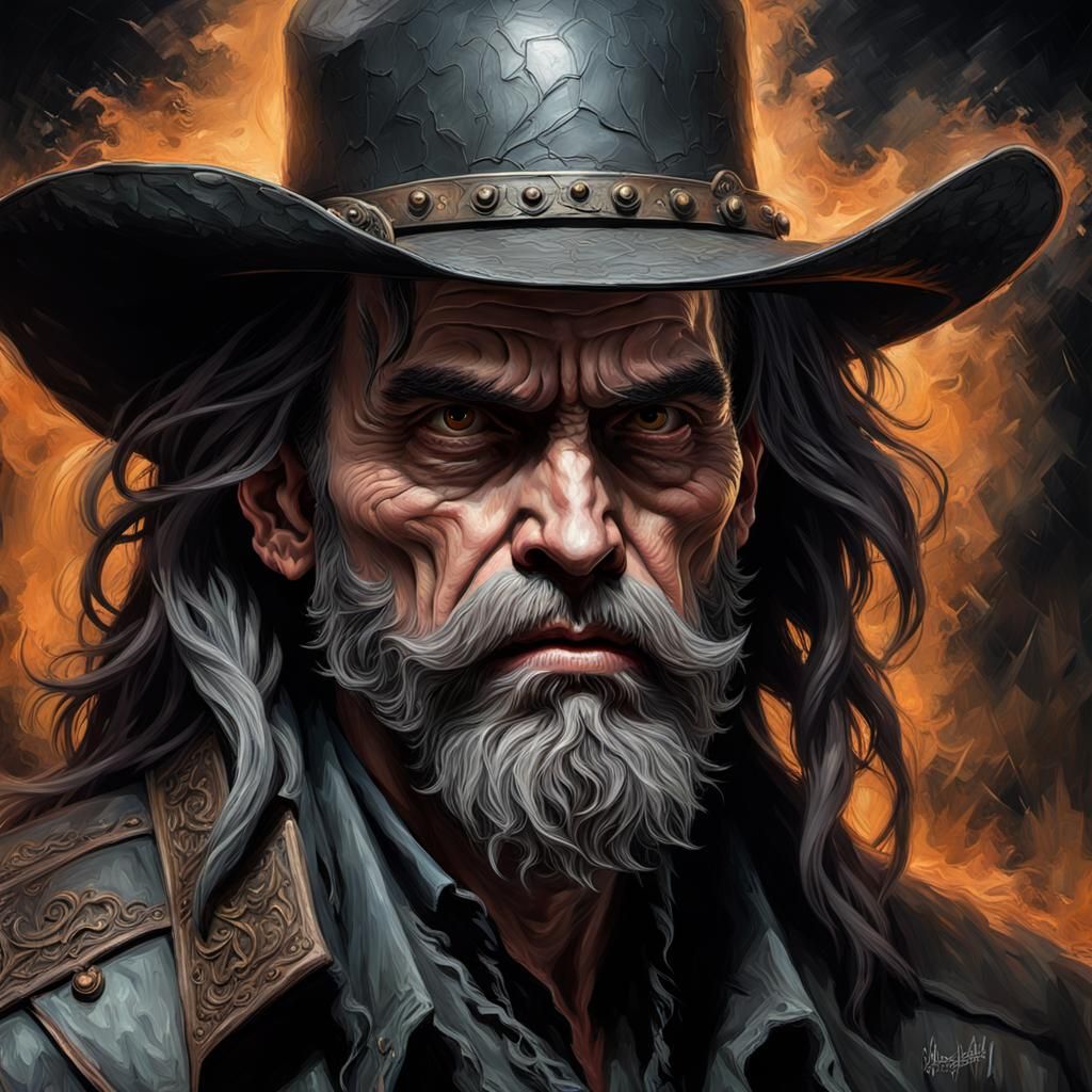 Grotesque Gothic Cowboy: An Impressionist Masterpiece