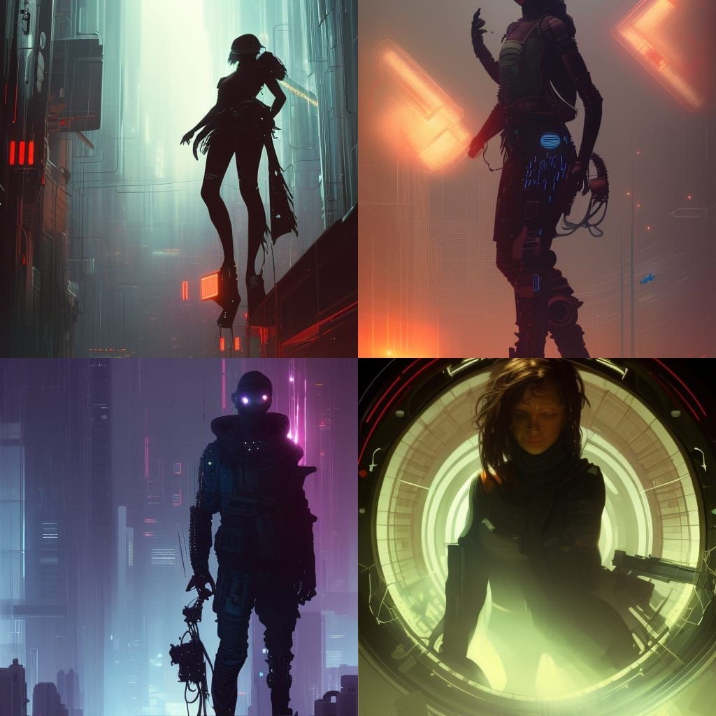 Cyberpunk Hacker in Dark Fantasy Style