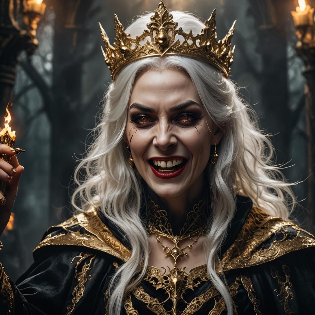 Wicked Witch Portrait in Dark Gothic Style