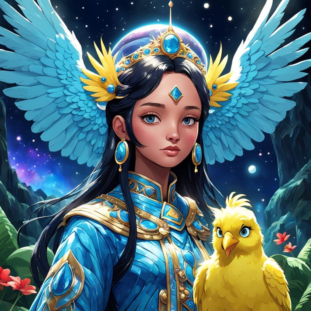 Sovereign Avian King Reigns Over Enchanted Paradise