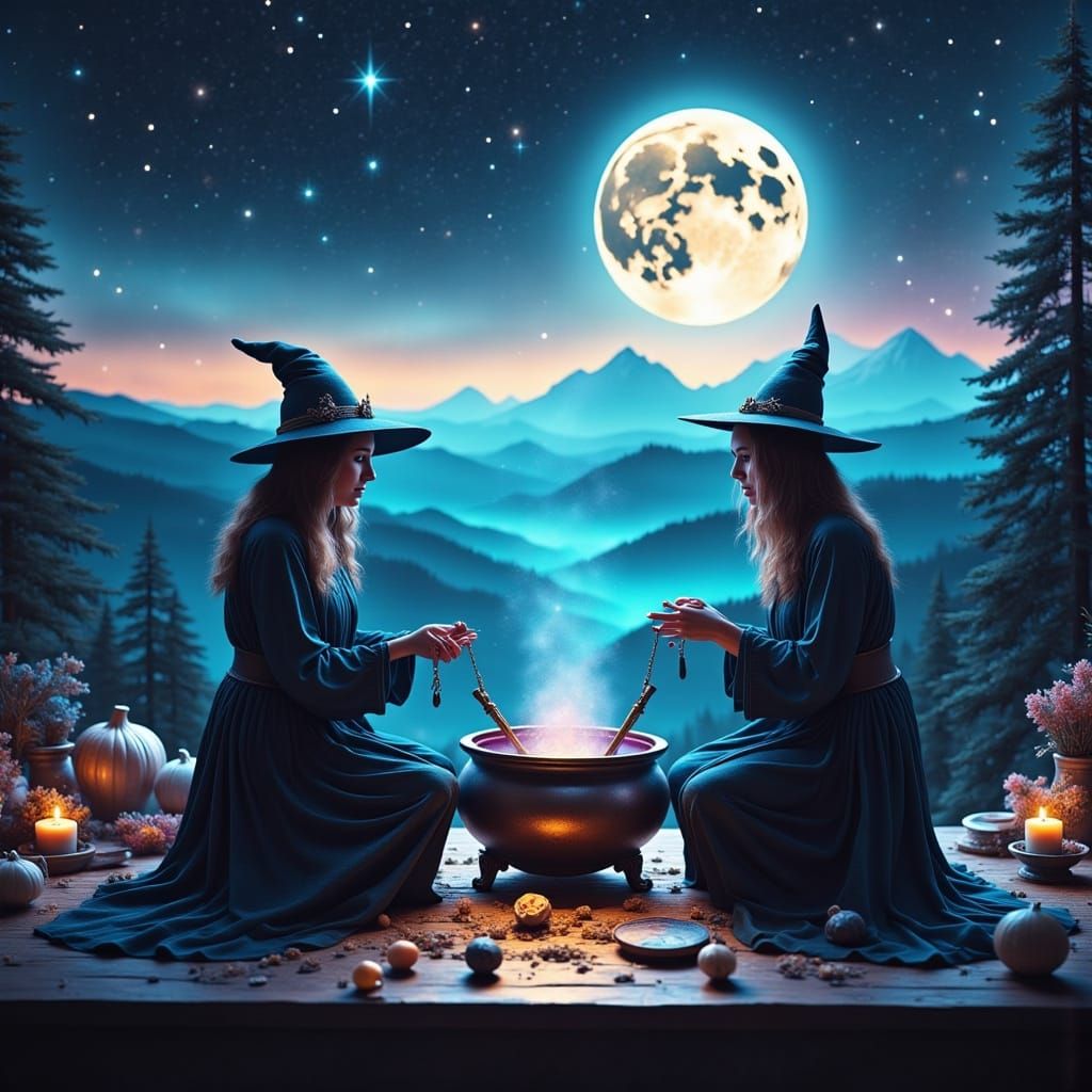 Witches Brew Iridescent Potions Transforming Landscape