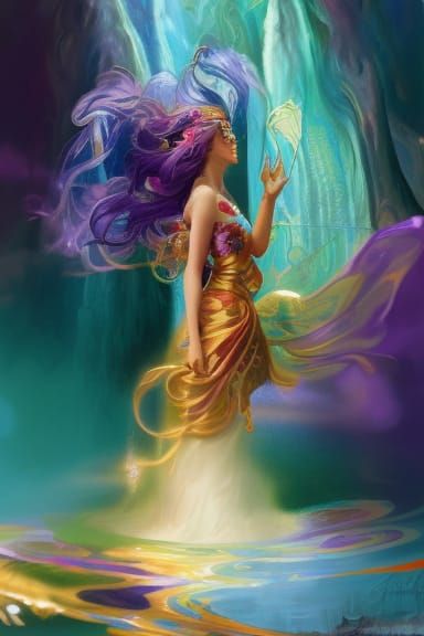 Kind Queen of Swirling Elements: Digital Art