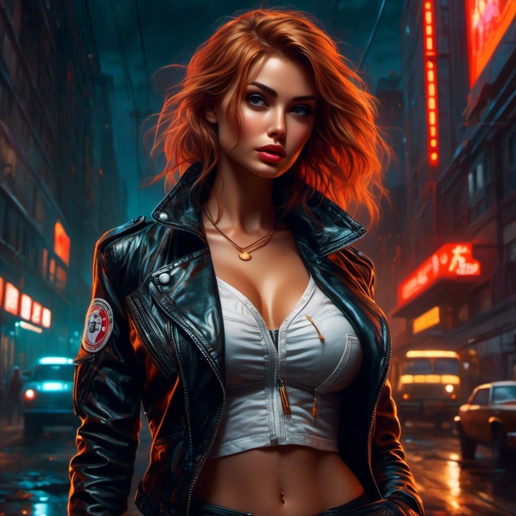 Hazel-Haired Nurse Portrait in Noir Gothic Style