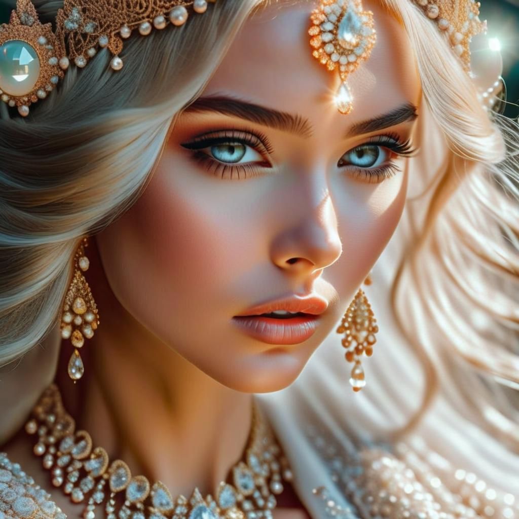 Sorrowful Princess Portrait in Mystical Realm