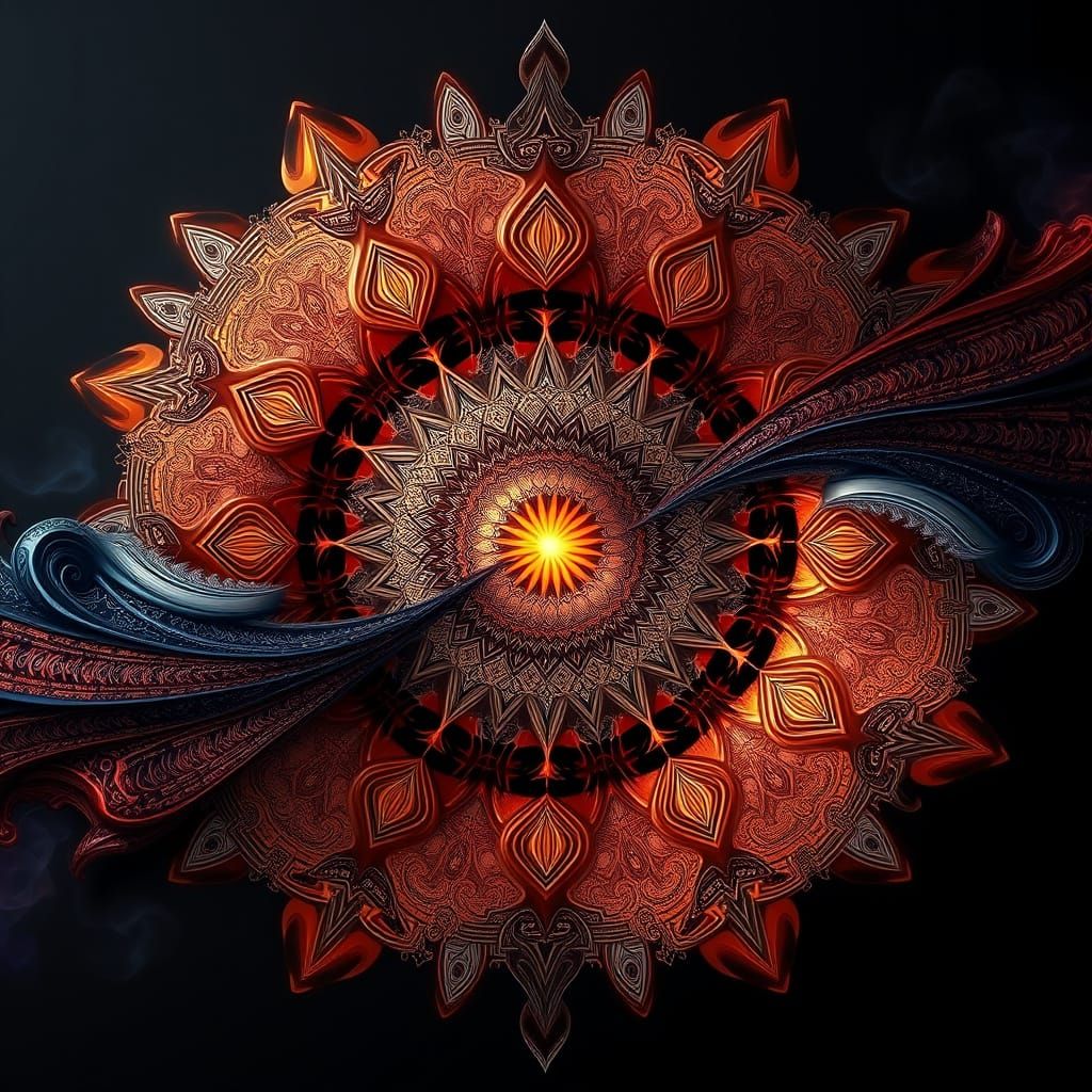 Biblical Scene in Vibrant Fractal Art