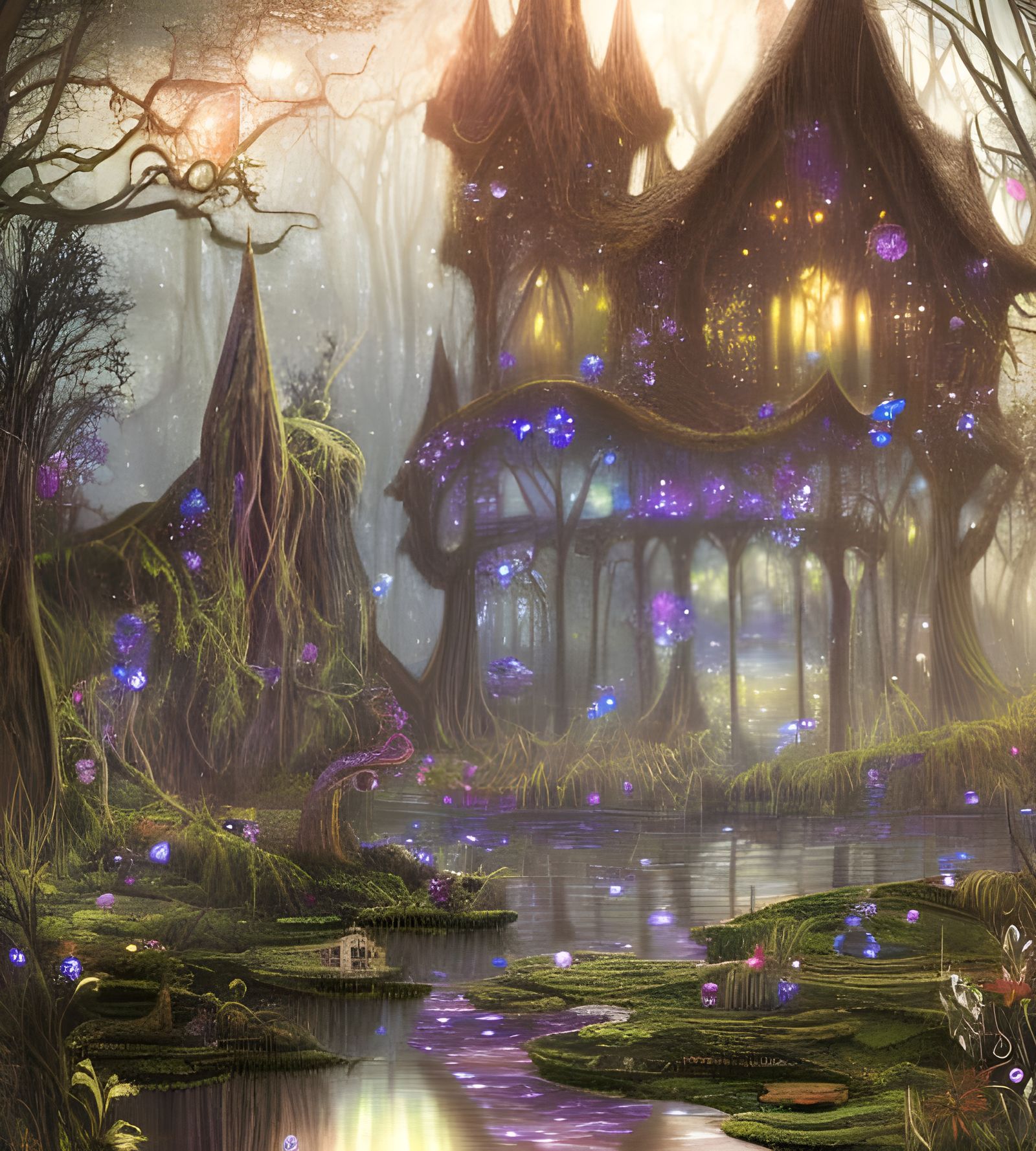 Magical Swamp Witch Shack in Rococo Style